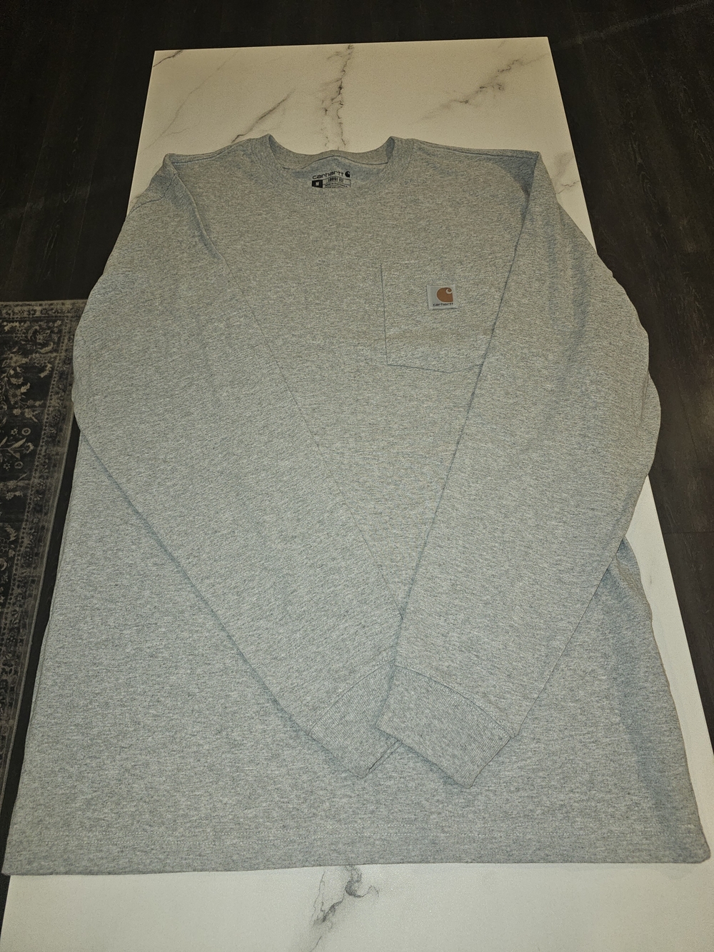 Carhartt Men's Heather Gray Long Sleeve Pocket Tee